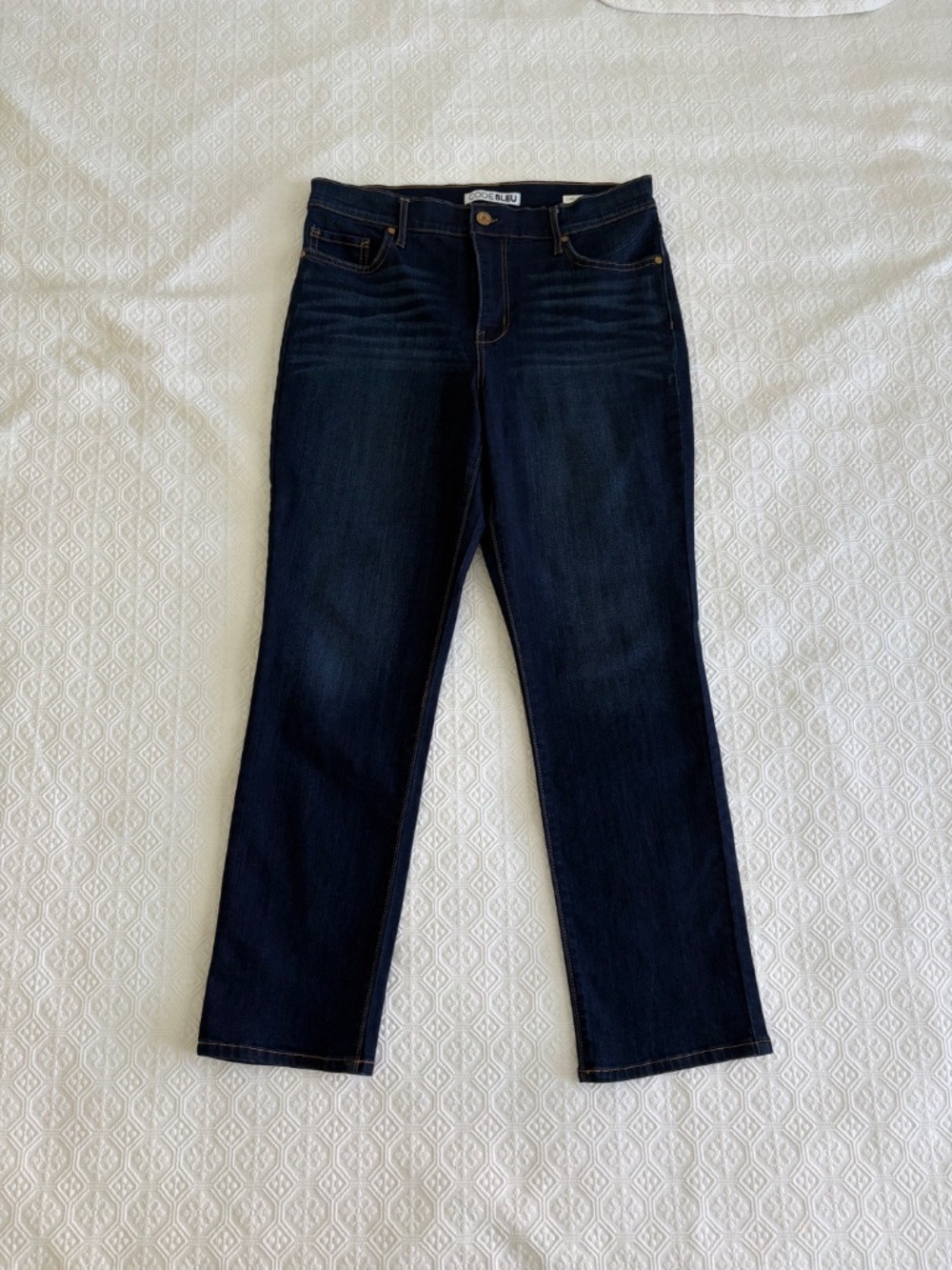 Code Bleu Chelsea Straight Stretch Jeans 10 Petite Short Dark Wash